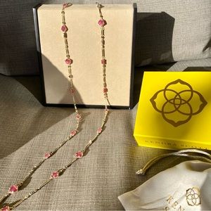 Kendra Scott Yazmin Gold Long Necklace in Berry Mix